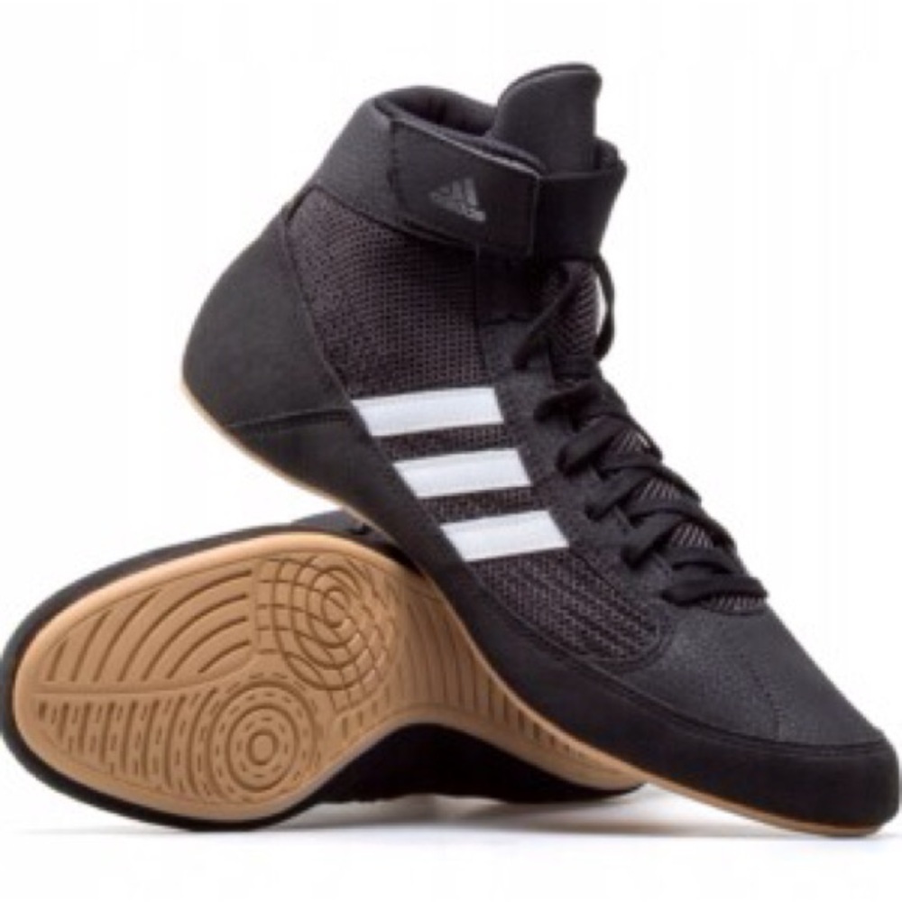 Adidas Men Size 15 Black White HVC 2 Wrestling Lace Up Shoes NWOB AQ3325